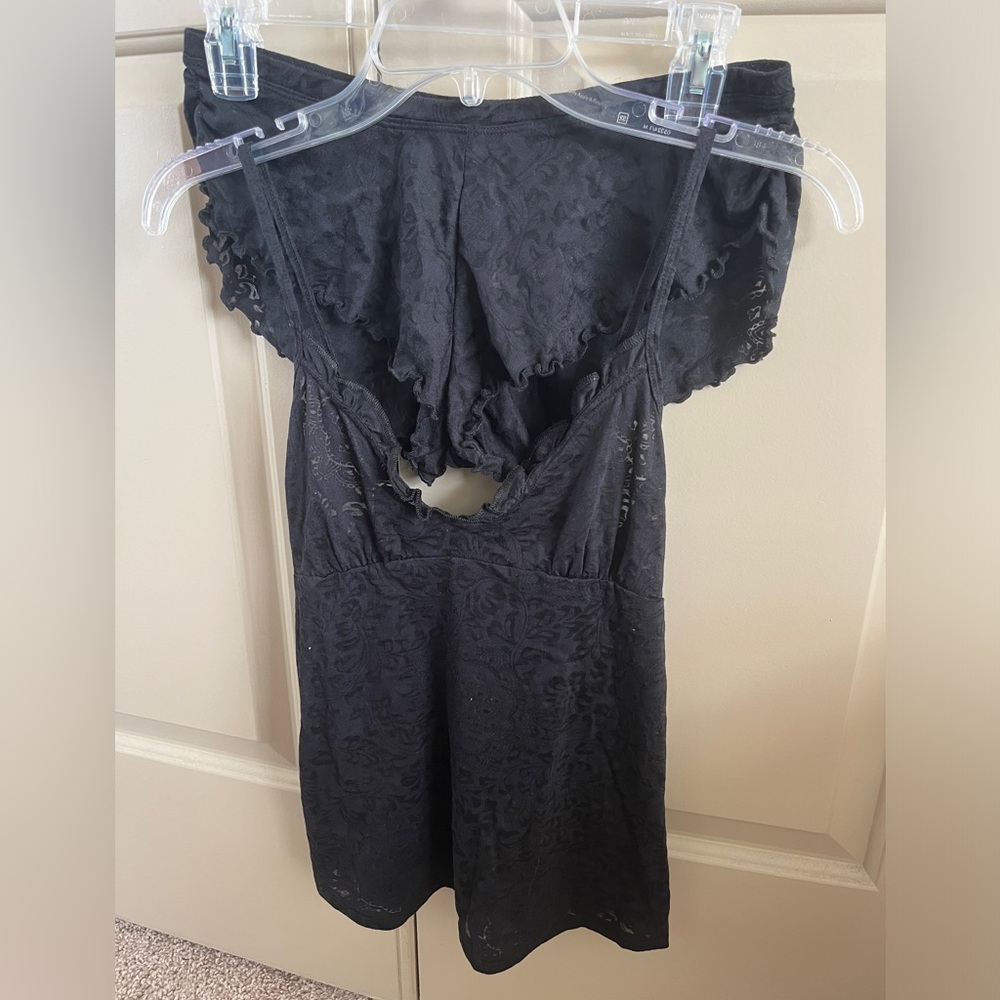 Elle Macpherson 2 piece black Jester camisole flirty short lingerie set brief